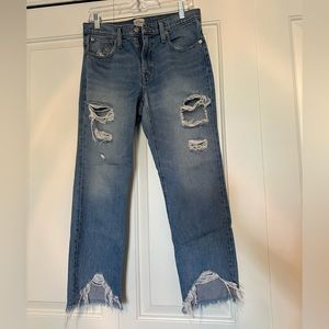 J Crew distressed light wash boyfriend jean, size 24P